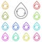 Water, drop, revers multi color icon. Simple thin line, outline  of water icons for ui and ux, website or mobile application