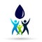 Water drop save water people care wellness healthy life water save concept illustrations