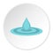 Water drop and spill icon circle