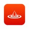 Water drop and spill icon digital red