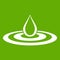 Water drop and spill icon green