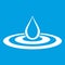 Water drop and spill icon white