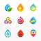 Water drop symbol vector logo icon set