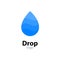 Water drop vector icon logo. Flat water rain liquid icon sign symbol isolated