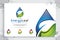 Water drop vector logo design with modern color concept, illustration symbol fresh mineral water for healthy