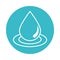 Water drop wave nature liquid blue block style icon