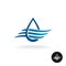 Water drop with waves elegant logo