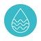 Water drop with waves nature liquid blue block style icon