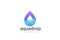 Water droplet abstract Logo design vector template. Natural Mineral Aqua Waterdrop Cosmetics SPA Logotype. Drop wave icon