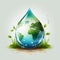Water droplet with the earth on World Water Day, Generative Ai