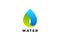 Water Droplet Logo Design Abstract Drop Vector Template. Eco Drink Green Energy Logotype Concept Icon