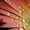 Water droplets on Mesembryanthemum flower