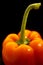 Water droplets on a washed fresh bell pepper