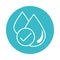 Water drops check mark nature liquid blue block style icon