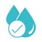 Water drops check mark nature liquid blue silhouette style icon