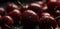 Water Drops on Fresh Red Cherry Fruit As Background AI Generative