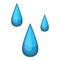 Water drops icon, cartoon style