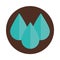 Water drops liquid nature block and flat icon