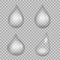 Water drops with transparency blending (ready to be used on raster images).