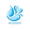 Water drops - vector logo concept illustration. Abstract water drops logo. Vector logo template.