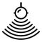 Water echo sounder icon, outline style