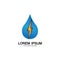 water energy and lightning thunder power energy logo icon template