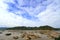 Water eroded rocks and islets in mekong river