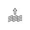 Water evaporation line icon