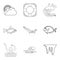 Water explorer icons set, outline style