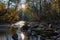 Water fall on upper little Mashel river in Eatonville WA USA