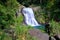 Water falls in the Neidong Forest Recreation Area situated at the upstream of Nanshih Creek, Wulai District,