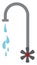 Water faucet dripping illustration print vector