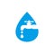 Water faucet plumbing logo design template