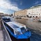 Water ferry in canal in St. Petersburg