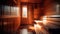 Water filling up the whole room of a small modern sauna. Generative AI