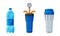 Water Filter Cartridge with Fine Physical Barrier for Lowering Contamination of Drinking Water Vector Set