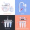 Water Filter Flat Icon Set