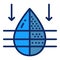 Water filter fresh drop icon, outline style