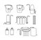 Water filter icons. Linear style.