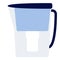 Water filter jug flat illustration on white