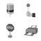 Water filter, stop sign and other monochrome icon in cartoon style. parking, printer icons in set collection.