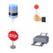 Water filter, stop sign and other web icon in cartoon style. parking, printer.