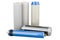 Water filters, carbon filters. Cartridge membrane for water filtration reverse osmosis, 3D rendering