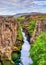 Water in a fissure between tectonic plates in the Thingvellir National Park, Iceland