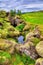 Water in a fissure between tectonic plates in the Thingvellir National Park, Iceland