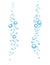 Water fizzing air bubbles stream vector illustration isolated on white background