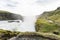 water flow of Gullfoss waterfall in canyon Olfusa