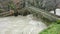 Water flow after rain in old bridge of vrosina bridge ioannina greece