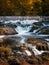 Water flowing down a small picturesque waterfall. Madam Brett Park - Beacon, NY