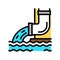 water flowing from drainage pipe color icon vector illustration